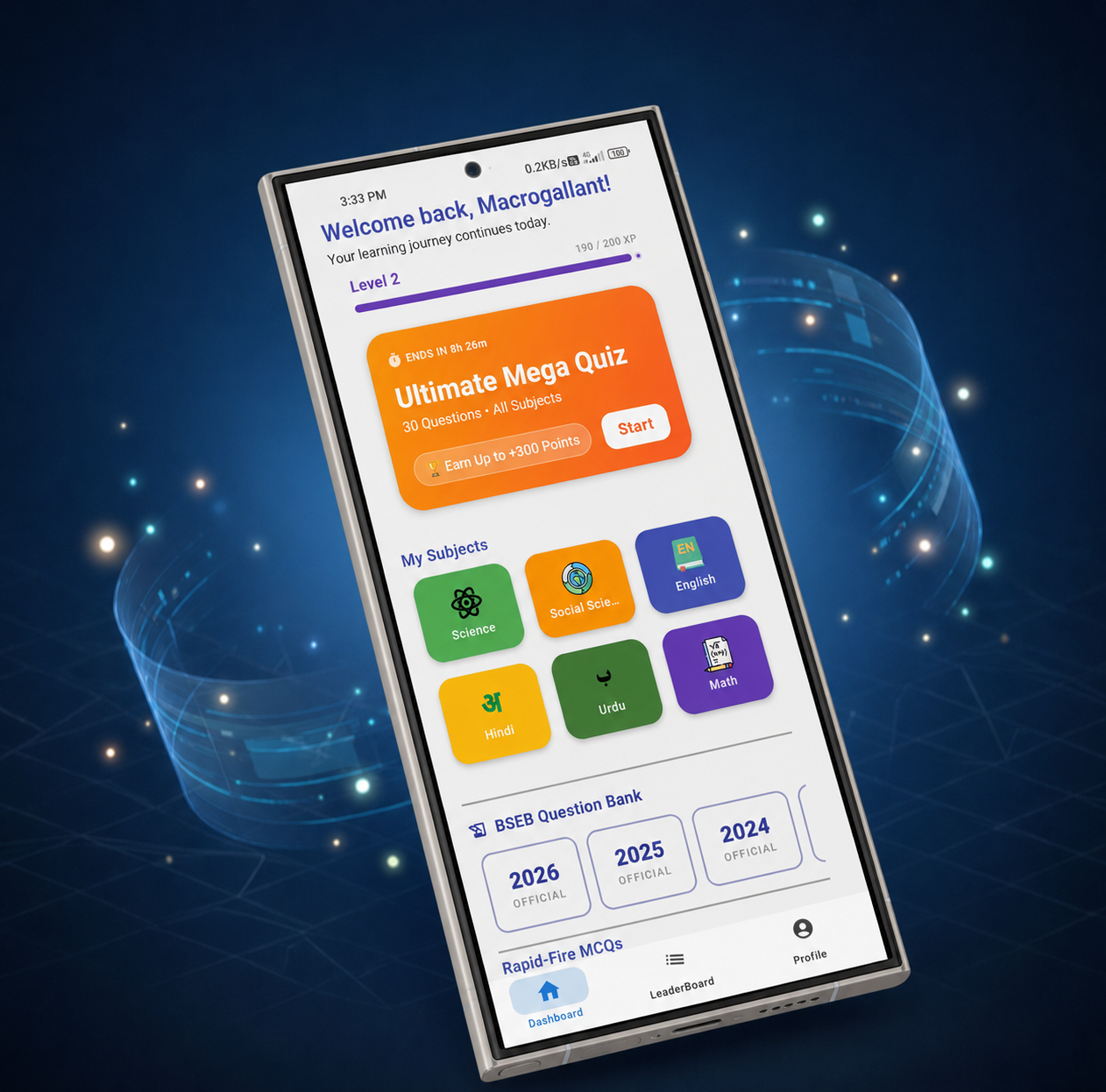 10th Pathshala App mockup interface